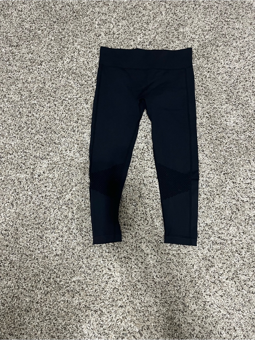 Fabletics Black High-Waist Mesh-Knee Leggings